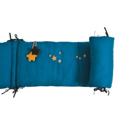 TOUR DE LIT BLEU LES MOUSTACHES