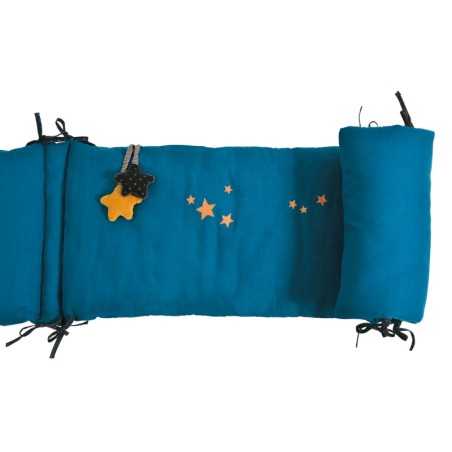 TOUR DE LIT BLEU LES MOUSTACHES