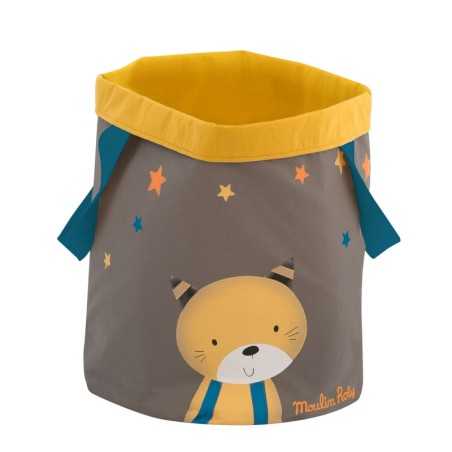 GRAND PANIER MOTIF CHAT LES MOUSTACHES