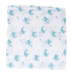 SET DE 3 LANGES IMPRIMES (RENARDS/BALEINES/PLUMES) LE VOYAGE D'OLGA