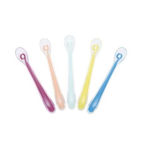 SET BABY SPOONS - CUILLERES SILICONE 1ER AGE - LOT DE 5