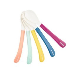 CUILLERES MULTICOLORES 2EME AGE - LOT DE 5