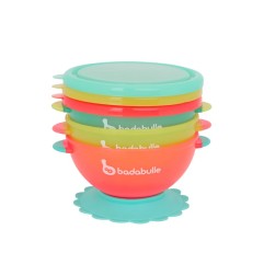 LOTS DE 3 BOLS FUNCOLORS BOWLS ( COUVERCLES ET VENTOUSE)
