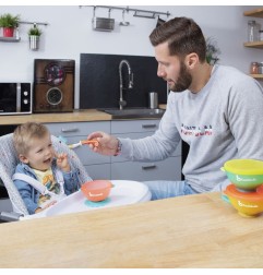 LOTS DE 3 BOLS FUNCOLORS BOWLS ( COUVERCLES ET VENTOUSE)