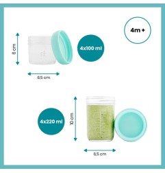 BABYBOLS EN VERRE-100 ML X 4 + 220 ML X 4 + LIVRET RECETTES BIO