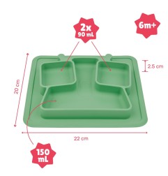 ASSIETTE A COMPARTIMENTS ANTI-DERAPANTE