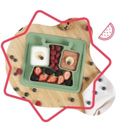 ASSIETTE A COMPARTIMENTS ANTI-DERAPANTE