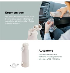 CHAUFFE-BIBERON NOMADE MOOV & FEED - MINERAL BEIGE