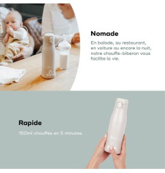 CHAUFFE-BIBERON NOMADE MOOV & FEED - MINERAL BEIGE