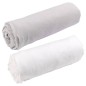2 DRAPS-HOUSSES JERSEY 60X120 CM BLANC GRIS