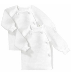 LOT DE 2 BRASSIERES MAILLES BLANC / BLANC NAISSANC