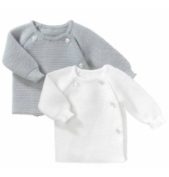 LOT DE 2 BRASSIERES MAILLES BLANC ET GRIS NAISSANC