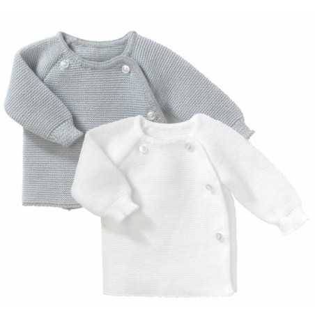 LOT DE 2 BRASSIERES MAILLES BLANC ET GRIS NAISSANC