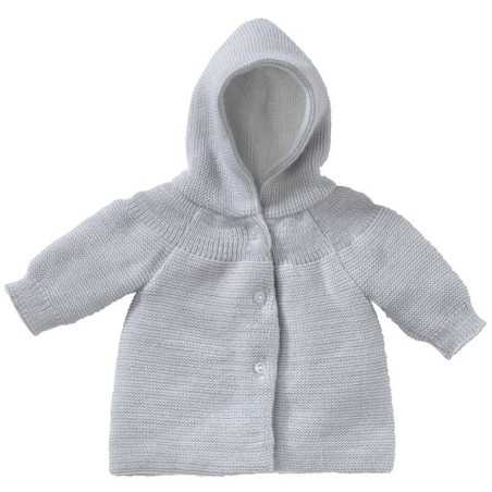 VESTE A CAPUCHE MAILLE GRIS NAISSANCE