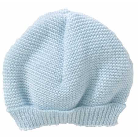 BONNET MAILLE BLEU PASCAL NAISSANCE
