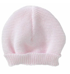 BONNET MAILLE ROSE NAISSANCE