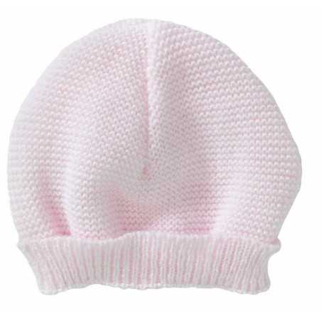 BONNET MAILLE ROSE NAISSANCE