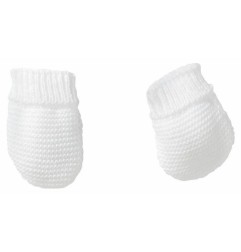 MOUFLES MAILLE BLANC NAISSANCE