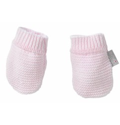 MOUFLES MAILLE ROSE NAISSANCE