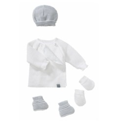 LOT MATERNITE MAILLE BLANC ET GRIS NAISSANCE