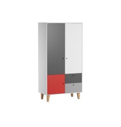 ARMOIRE 2 PORTES ROUGE CONCEPT