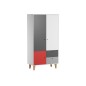 ARMOIRE 2 PORTES ROUGE CONCEPT