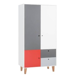 ARMOIRE 2 PORTES ROUGE CONCEPT