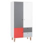 ARMOIRE 2 PORTES ROUGE CONCEPT