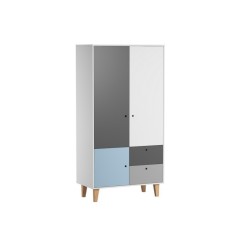 ARMOIRE 2 PORTES BLEU CONCEPT