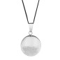 BOLA SPHERE, RHODIUM/POUDRE DE DIAMANT, AVEC CORDON NOIR