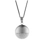 BOLA SPHERE, BLACK RHODIUM/POUDRE DE DIAMANT, AVEC CORDON NOIR