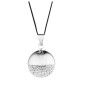 BOLA SPHERE CHIC, RHODIUM/CRISTAUX SWAROVSKI, AVEC CORDON NOIR