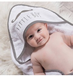 COFFRET SORTIE DE BAIN BRODEE + GANTBLANC BRODE GR