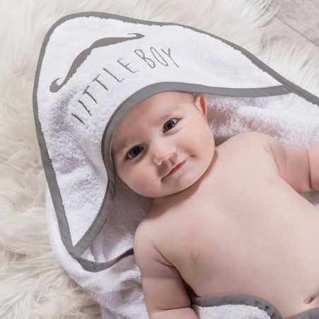 COFFRET SORTIE DE BAIN BRODEE + GANTBLANC BRODE GR