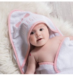 COFFRET SORTIE DE BAIN BRODEE + GANTBLANC BRODE RO