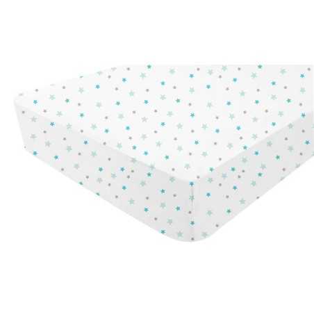 DRAP-HOUSSE JERSEY 50X90 CM STAR BLEU