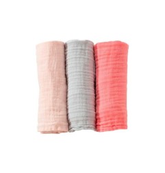 LANGES PASTEL - OEKO TEX - 100% MOUSSELINE DE COTON GAUFREE