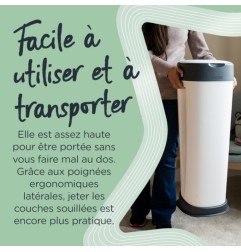 POUBELLE A COUCHES TWIST & CLICK XL BLANC FFP