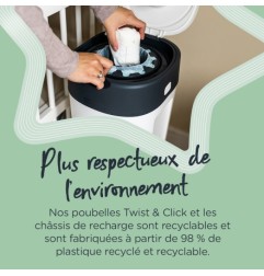 POUBELLE A COUCHES TWIST & CLICK XL BLANC FFP