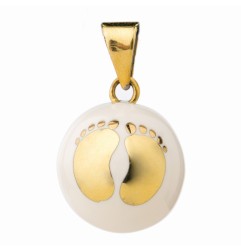 BOLA - BIJOU DE GROSSESSE BOLA - BLANC AUX PIEDS DORES - ONE SIZE