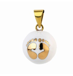 BOLA - BIJOU DE GROSSESSE BOLA - BLANC AUX PIEDS DORES - ONE SIZE