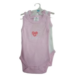 2 BODYS BRETELLE 0-3M ROSE