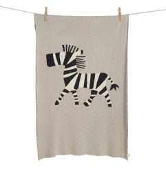 COUVERTURE DE LIT EN TRICOT ZEBRE