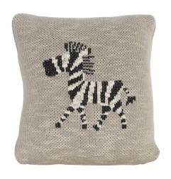 COUSSIN 30X30 EN TRICOT ZEBRE