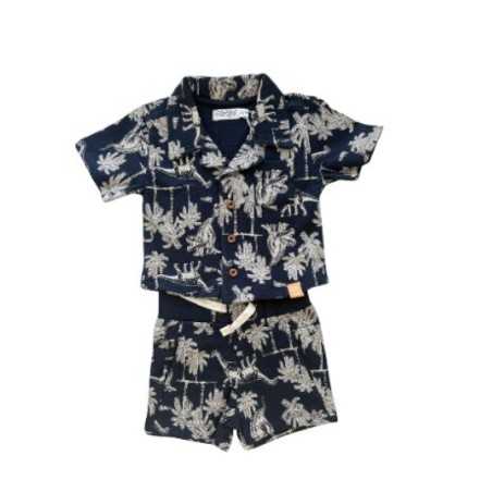 Ens polo +short BLEU DINO 4Y