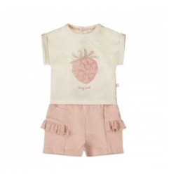 Ens tee-shirt+short fraise BERRY SWEET 6M