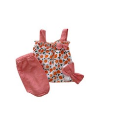 ENSEMBLE BEBE ORANGE FONCE SHORT +BANDEAU