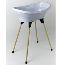 KIT BAIGNOIRE VASCO FLEUR BLEUE : BAIGNOIRE + PIEDS + TUYAU DE VIDANGE