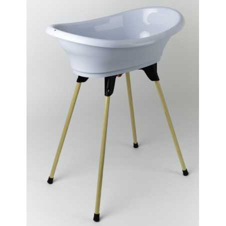 KIT BAIGNOIRE VASCO FLEUR BLEUE : BAIGNOIRE + PIEDS + TUYAU DE VIDANGE