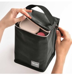 POCHETTE REPAS ISOTHERME NOIR ROSE